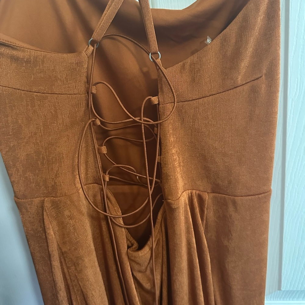 Women's Lace-Up Back Maxi Bodycon Dress - Wild Fable - Rust XXL - Picture 5 of 7